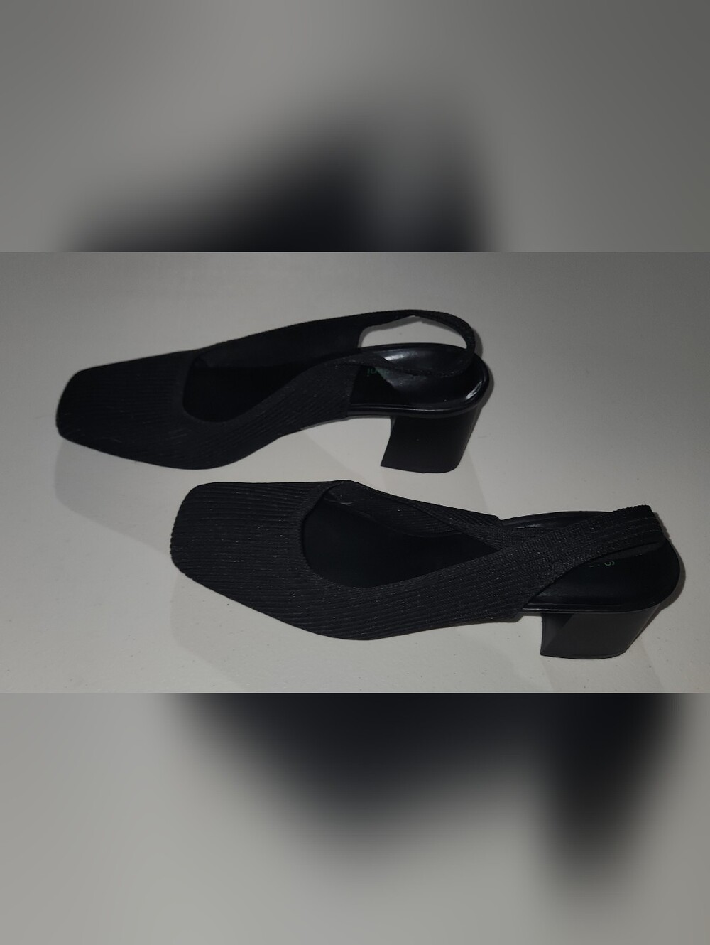 Burudani Stretch Knit Slingback Heels in Black Size 9.5